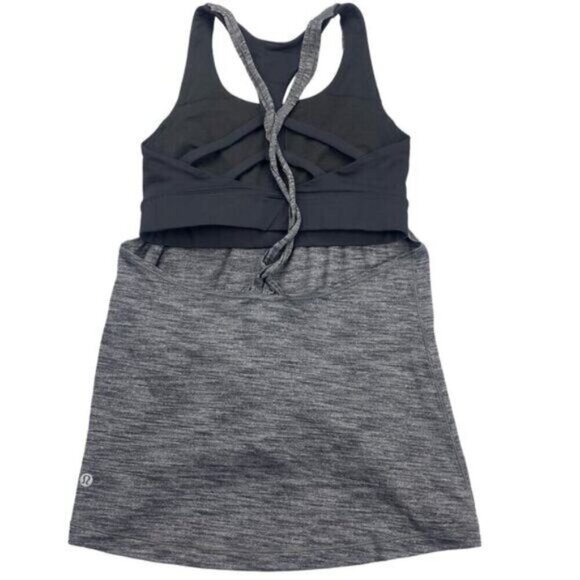 LULULEMON Twist and Toil Tank Built In Bra Heathered Black 4 - Picture 9 of 11